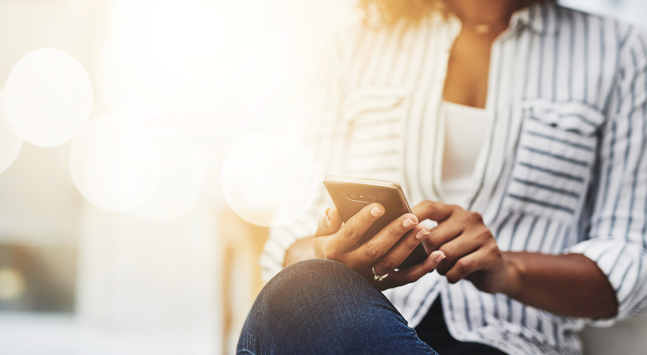 Lady using a smartphone